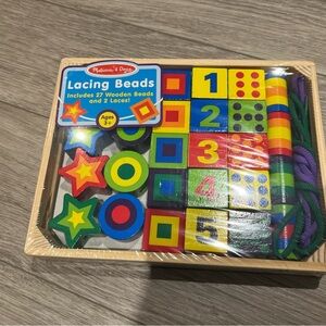 Melissa & Doug Colorful Lacing Beads Toy - Red, Yellow, Blue, Green, Purple